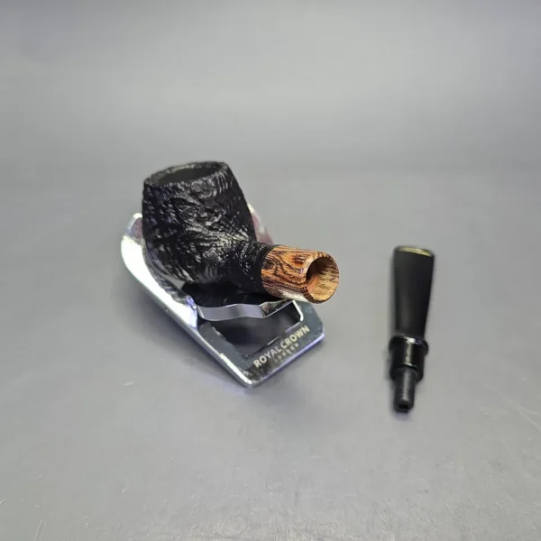 MBSD Briars by Piero Vitale Vintage Sandblasted Author w/ Olivewood, Briar Pipe, New - Image 12