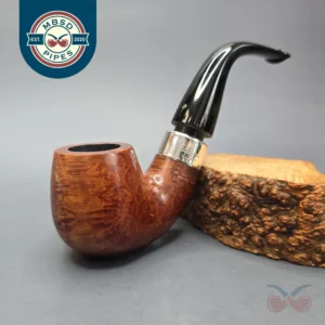 Peterson 1987 Mark Twain Smooth Bent Billiard w/ Silver Estate Briar Pipe, Irish Estates