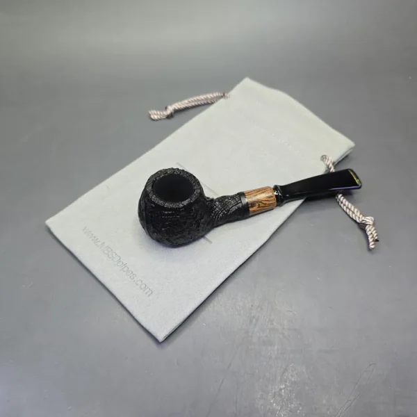 MBSD Briars by Piero Vitale Vintage Sandblasted Author w/ Olivewood, Briar Pipe, New - Image 13