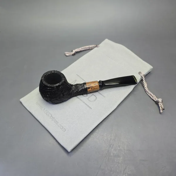 MBSD Briars by Piero Vitale Vintage Sandblasted Author w/ Olivewood, Briar Pipe, New - Image 14