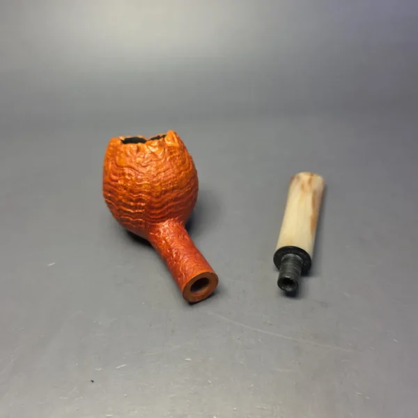 Sebastian Heck Sandblasted Devil Anse w/ Horn Handmade Briar Pipe, New - Image 13