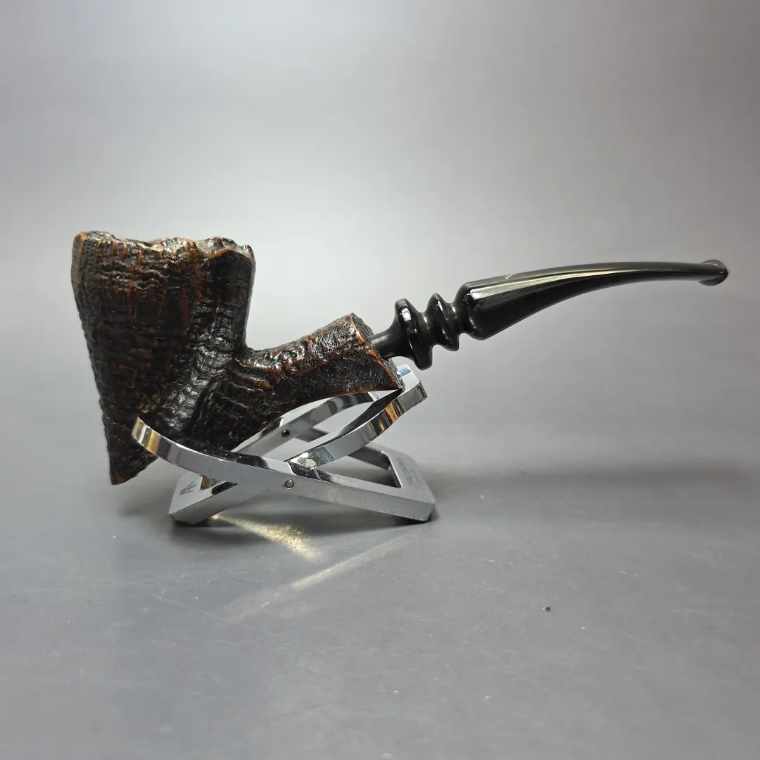 Ben Wade (Preben Holm) Danish Hand Model 100 Sandblasted Freehand Pickaxe Estate Briar Pipe, Danish Estates - Image 2