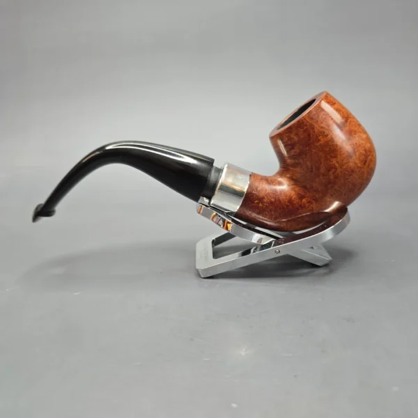 Peterson 1987 Mark Twain Smooth Bent Billiard w/ Silver Estate Briar Pipe, Irish Estates - Image 4