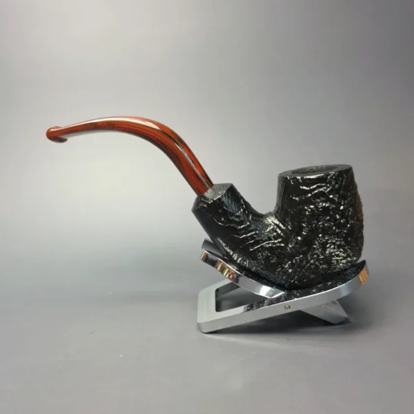 Peterson Ragaire X220 Sandblasted Bent Billiard Estate Briar Pipe, Unsmoked - Image 4
