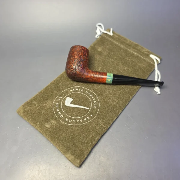 Bruno Nuttens Heritage H3 Partially Sandblasted Billiard w/ Cumberland Briar Pipe, New - Image 12