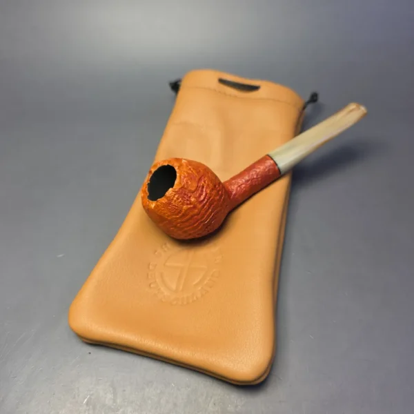 Sebastian Heck Sandblasted Devil Anse w/ Horn Handmade Briar Pipe, New - Image 14