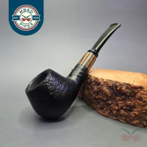 MBSD Briars by Piero Vitale Black Sandblasted Author w/ Zebrawood, Briar Pipe, New