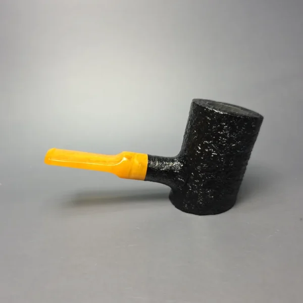 Moonshine MS06 Black Sandblasted Stoker w/ Yellow Stem Briar Pipe, New - Image 4