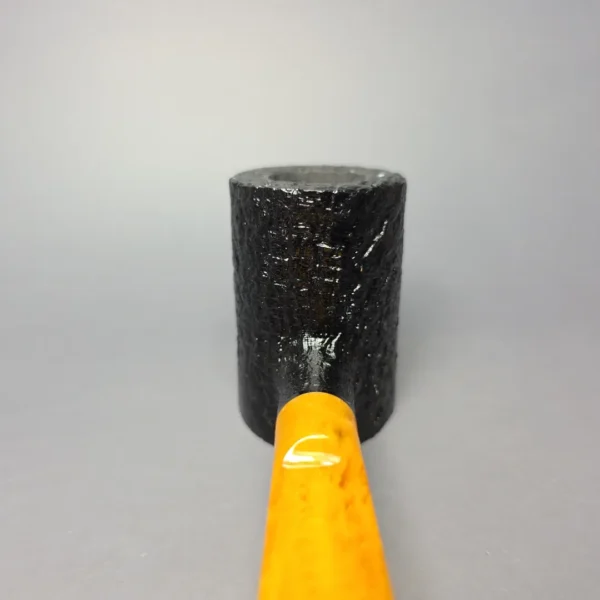 Moonshine MS06 Black Sandblasted Stoker w/ Yellow Stem Briar Pipe, New - Image 6