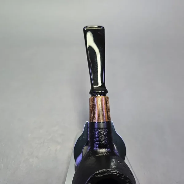MBSD Briars by Piero Vitale Black Sandblasted Author w/ Zebrawood, Briar Pipe, New - Image 7
