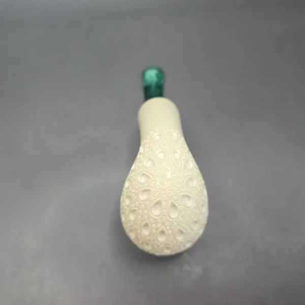 MBSD Meerschaum Nickel Mounted Lattice Egg Reverse Calabash Block Meerschaum Pipe, New - Image 10
