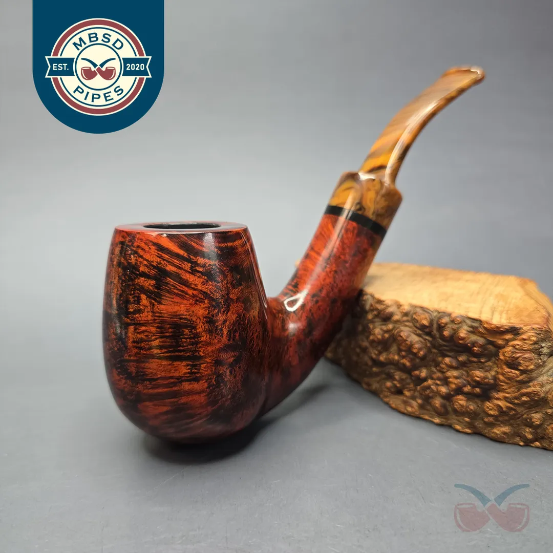 Nording Giant Classic A Smooth Bent Billiard Estate Briar Pipe, Unsmoked
