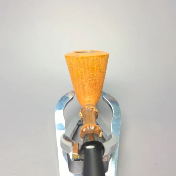 Emiliano Partially Sandblasted Dublin w/ Black Bamboo & Jupati Handmade Briar Pipe, New - Image 7