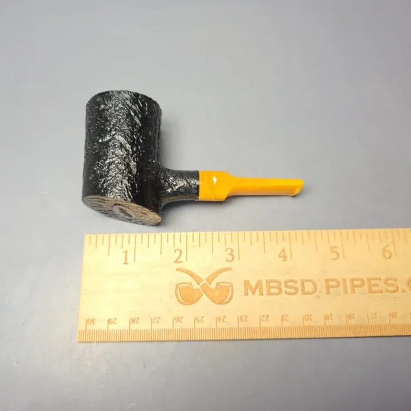Moonshine MS06 Black Sandblasted Stoker w/ Yellow Stem Briar Pipe, New - Image 9