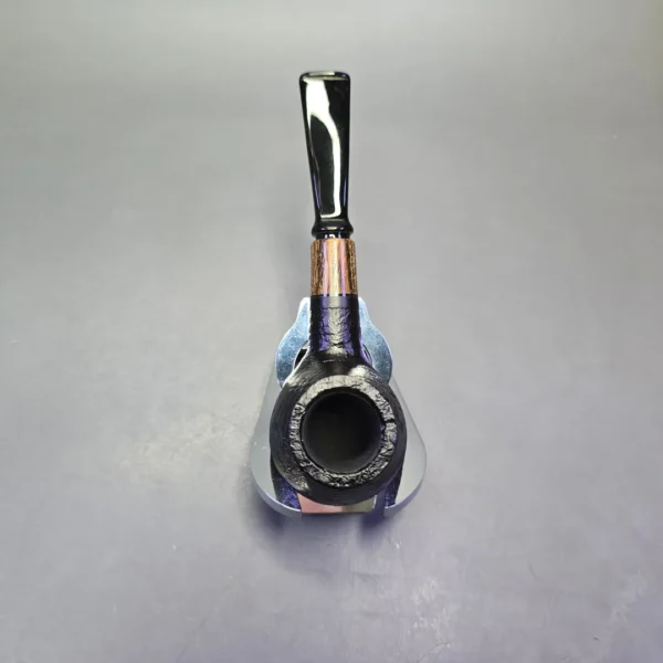MBSD Briars by Piero Vitale Black Sandblasted Author w/ Zebrawood, Briar Pipe, New - Image 8