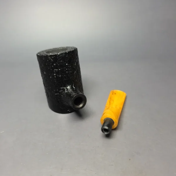 Moonshine MS06 Black Sandblasted Stoker w/ Yellow Stem Briar Pipe, New - Image 11