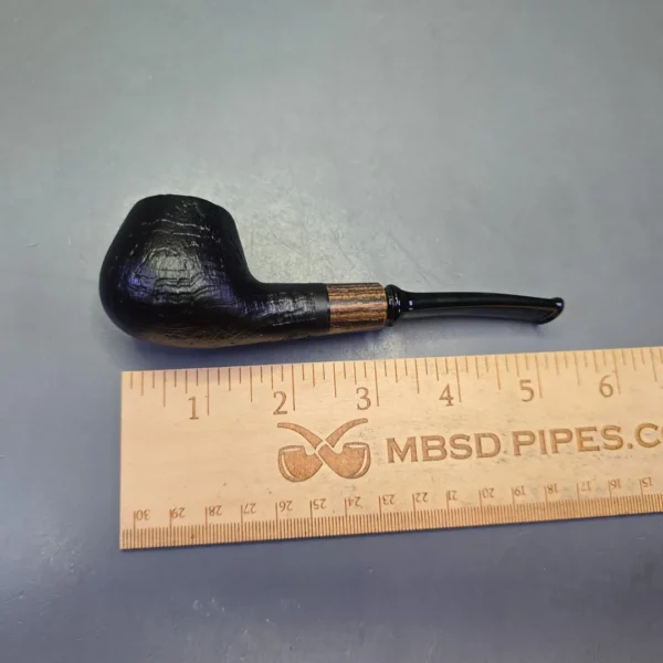 MBSD Briars by Piero Vitale Black Sandblasted Author w/ Zebrawood, Briar Pipe, New - Image 11
