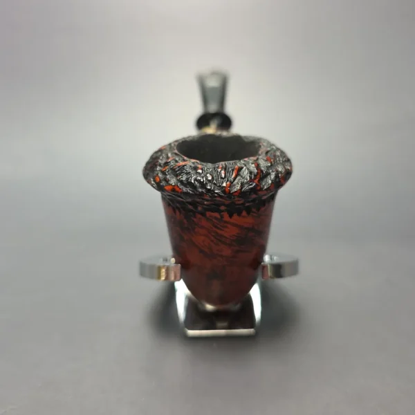 Butz Choquin Maitre Pipier JR Partially Rusticated Calabash w/ Horn Estate Briar Pipe, French Estates - Image 3