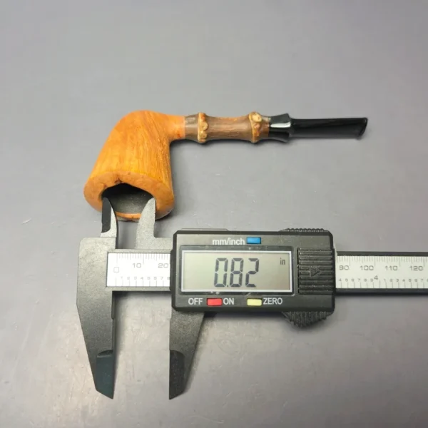 Emiliano Partially Sandblasted Dublin w/ Black Bamboo & Jupati Handmade Briar Pipe, New - Image 12