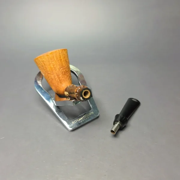 Emiliano Partially Sandblasted Dublin w/ Black Bamboo & Jupati Handmade Briar Pipe, New - Image 13