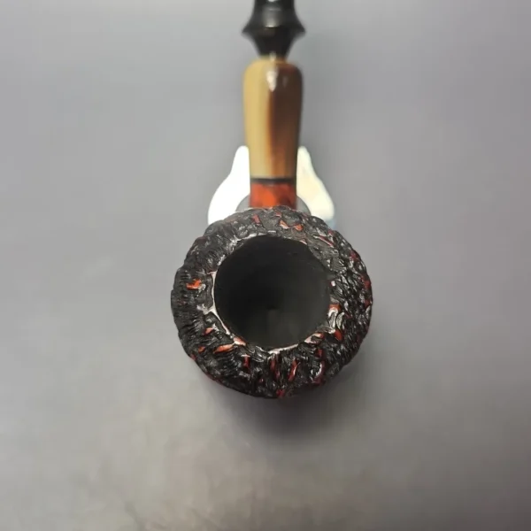 Butz Choquin Maitre Pipier JR Partially Rusticated Calabash w/ Horn Estate Briar Pipe, French Estates - Image 5