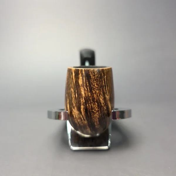 BriarWorks Limited Small Batch Dark Smooth Billiard w/ Black Stem Briar Pipe, New - Image 4