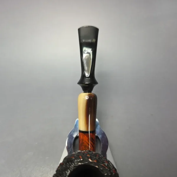 Butz Choquin Maitre Pipier JR Partially Rusticated Calabash w/ Horn Estate Briar Pipe, French Estates - Image 6