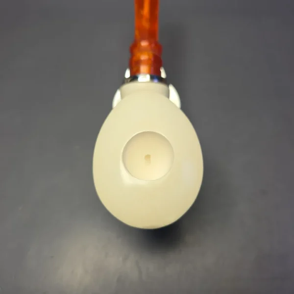 MBSD Meerschaum Masters (by Cemik) Silver Mounted Squat Dublin Reverse Calabash Block Meerschaum Pipe, New - Image 8