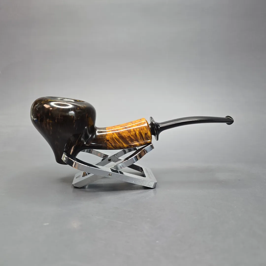 Sebastian Heck Smooth Fig w/ Masur Birch Handmade Briar Pipe, New - Image 2