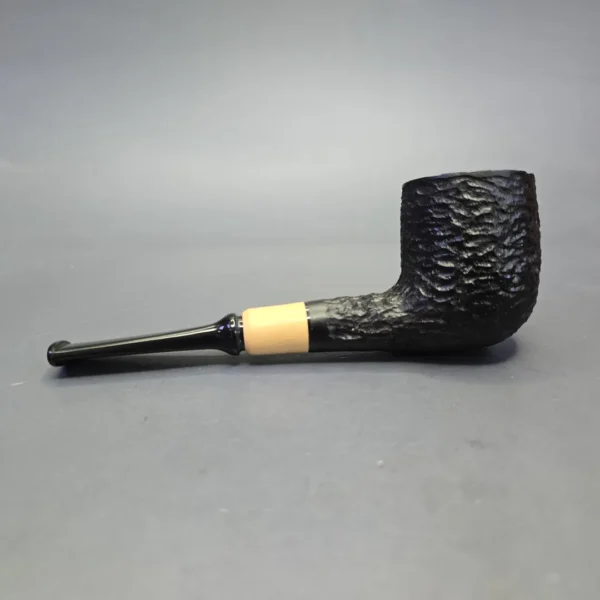 MBSD Briars by Piero Vitale Black Rusticated Billiard w/ Boxwood, Briar Pipe, New - Image 6