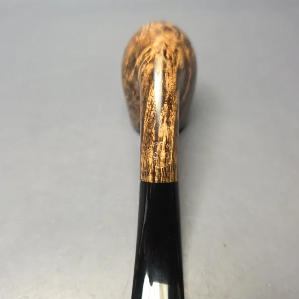 BriarWorks Limited Small Batch Dark Smooth Billiard w/ Black Stem Briar Pipe, New - Image 7