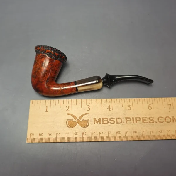 Butz Choquin Maitre Pipier JR Partially Rusticated Calabash w/ Horn Estate Briar Pipe, French Estates - Image 9