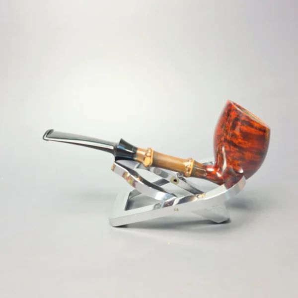 Emiliano Smooth Elf w/ Black Bamboo Handmade Briar Pipe, New - Image 4
