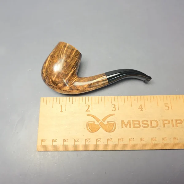 BriarWorks Limited Small Batch Dark Smooth Billiard w/ Black Stem Briar Pipe, New - Image 8