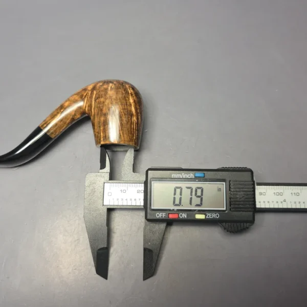 BriarWorks Limited Small Batch Dark Smooth Billiard w/ Black Stem Briar Pipe, New - Image 9