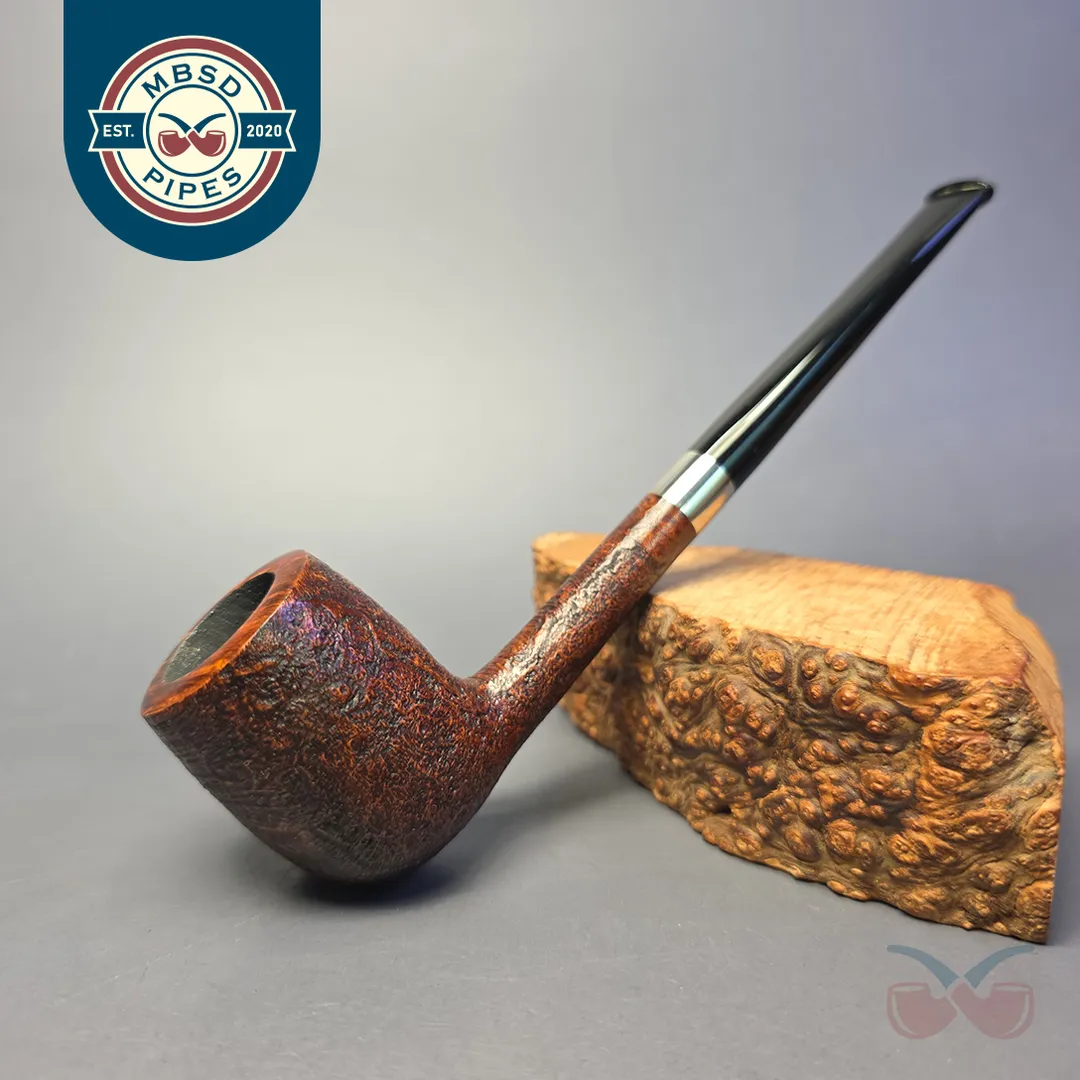 Bruno Nuttens Bing B1 Partially Sandblasted Billiard w/ Aluminum Briar Pipe, New