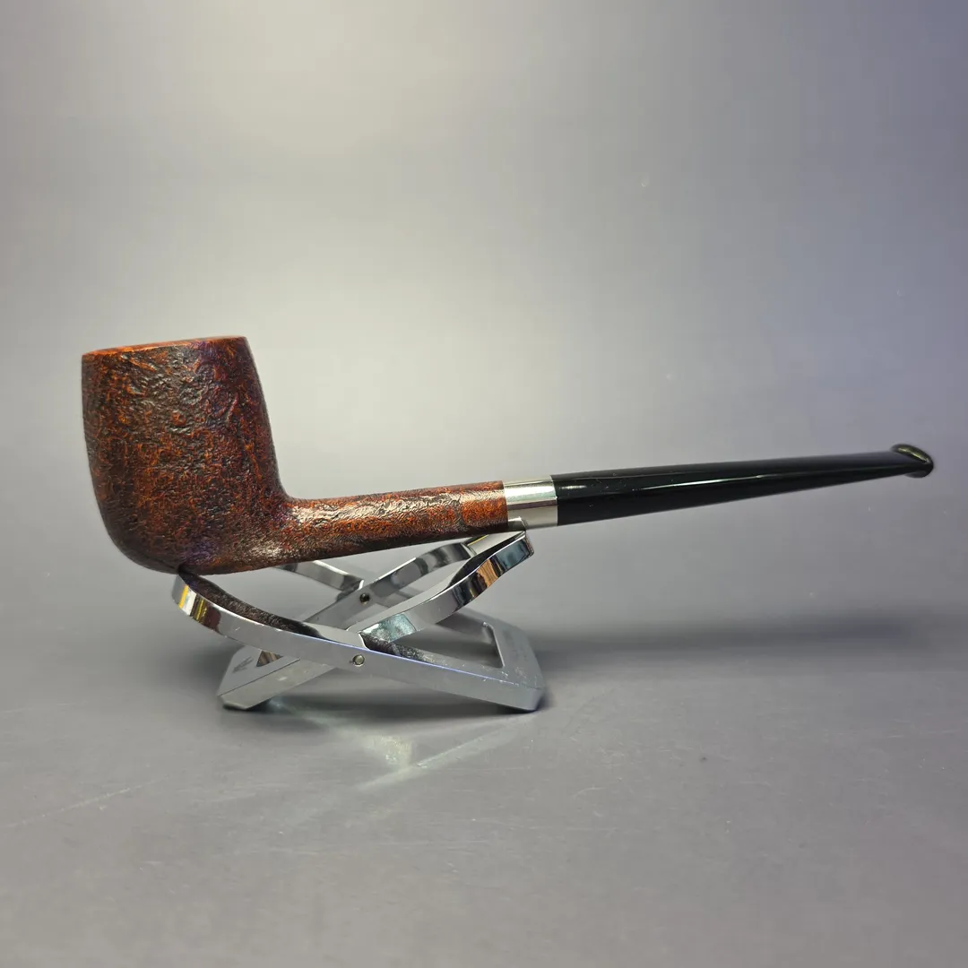 Bruno Nuttens Bing B1 Partially Sandblasted Billiard w/ Aluminum Briar Pipe, New - Image 2