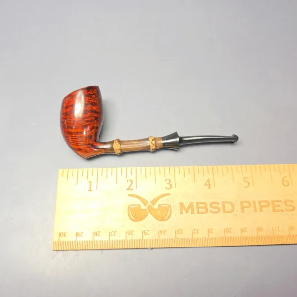 Emiliano Smooth Elf w/ Black Bamboo Handmade Briar Pipe, New - Image 10