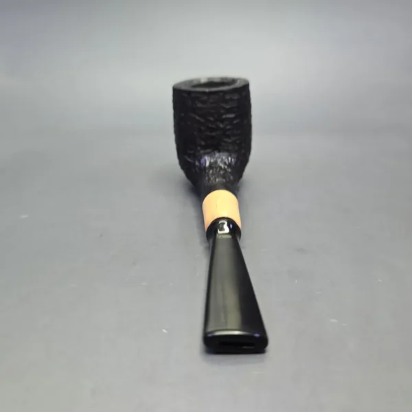 MBSD Briars by Piero Vitale Black Rusticated Billiard w/ Boxwood, Briar Pipe, New - Image 7