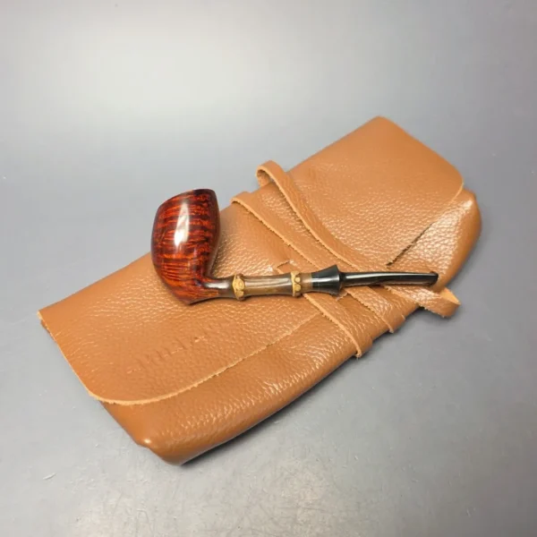 Emiliano Smooth Elf w/ Black Bamboo Handmade Briar Pipe, New - Image 13