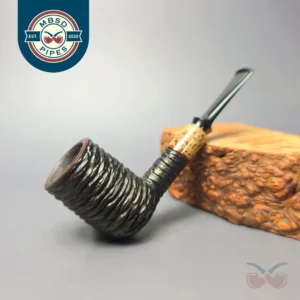 Emiliano Partially Rusticated Nosewarmer w/ Jupati Handmade Briar Pipe, New