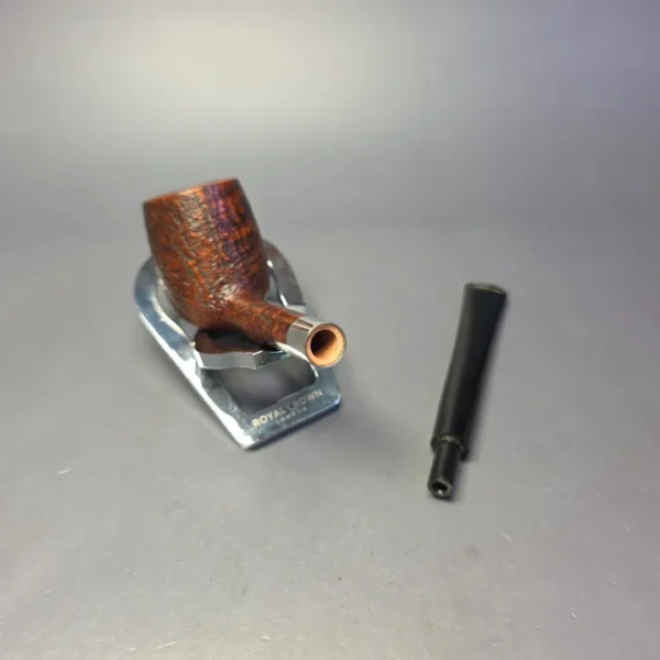 Bruno Nuttens Bing B1 Partially Sandblasted Billiard w/ Aluminum Briar Pipe, New - Image 11