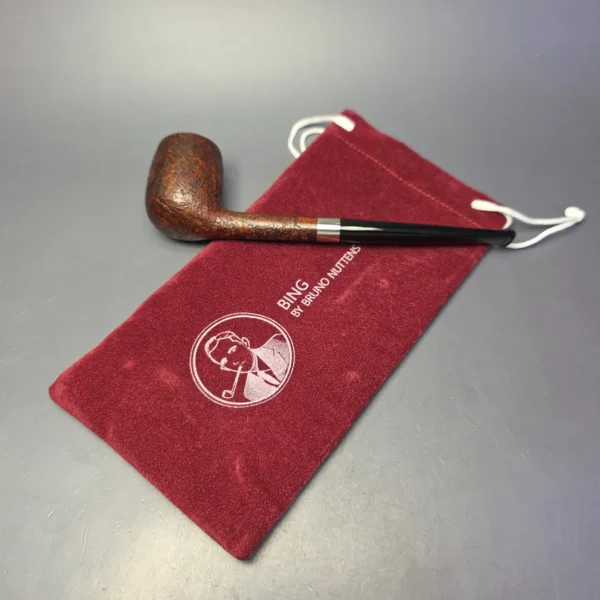 Bruno Nuttens Bing B1 Partially Sandblasted Billiard w/ Aluminum Briar Pipe, New - Image 12