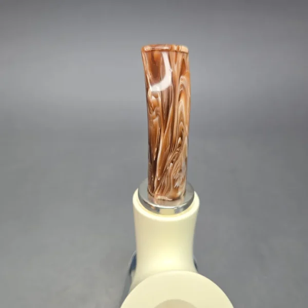 MBSD Meerschaum Silver Smooth Stack Reverse Calabash Block Meerschaum Pipe, New - Image 7