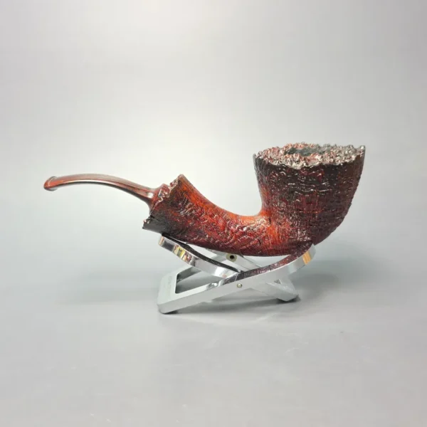 Papa Bear's Pipes by Tim Beaumont Sandblasted Fumed Dublin Handmade Briar Pipe, New - Image 4