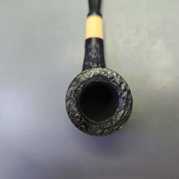 MBSD Briars by Piero Vitale Black Rusticated Billiard w/ Boxwood, Briar Pipe, New - Image 8