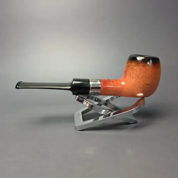 Barling Fumed Apple w/ Silver African Block Meerschaum Estate Pipe, English Estates - Image 5