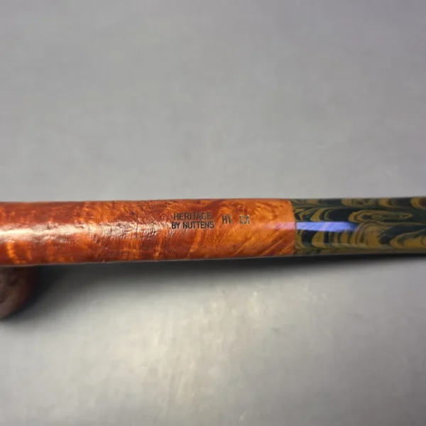 Bruno Nuttens Heritage H1 Partially Sandblasted Canadian w/ Ebonite Briar Pipe, New - Image 8
