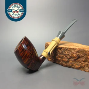 Emiliano Smooth Elf Sphinx w/ Bamboo & Fossilized Whale Spine Handmade Briar Pipe, New