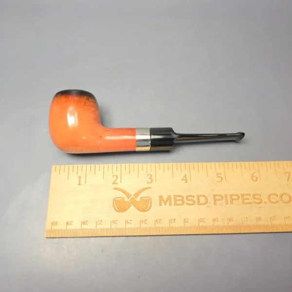 Barling Fumed Apple w/ Silver African Block Meerschaum Estate Pipe, English Estates - Image 11